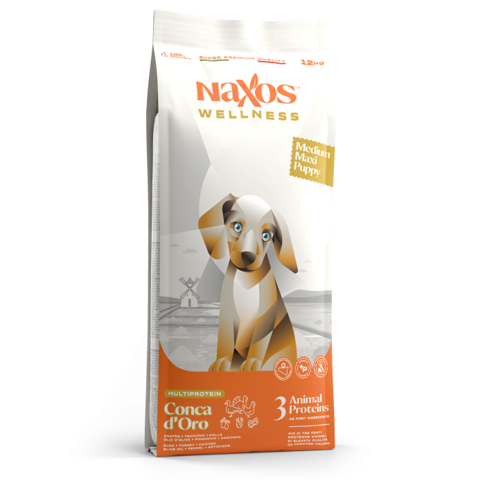 NAXOS wellness puppy medium/maxi kuřecí, krůtí, kachní 12kg